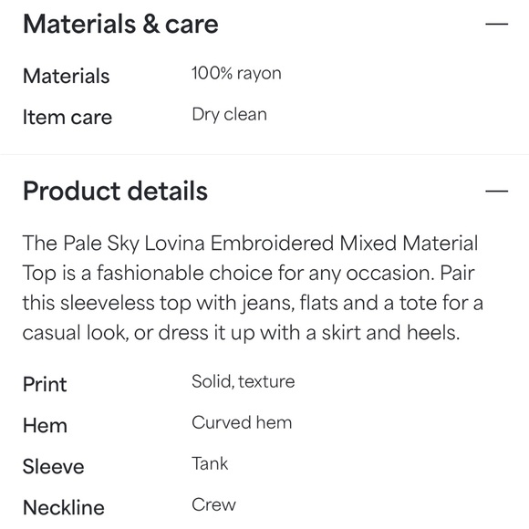 Pale Sky Lovina Embroidered Mixed Material Top - Medium - Picture 3 of 6